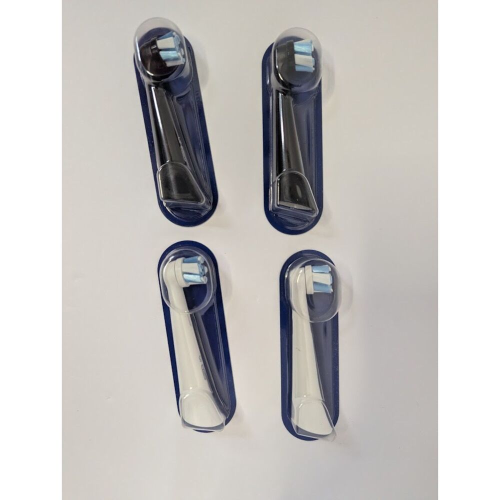 Oral-B iO Deep Clean Replacement Factory Sealed Brush Heads 2 Black 2 White 4 Pk